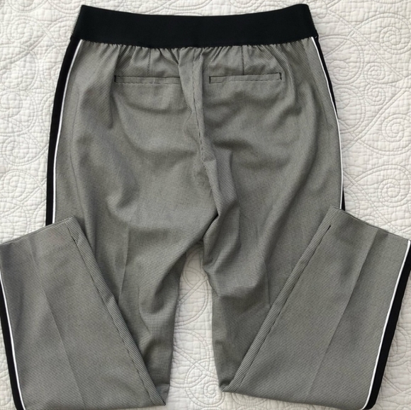 New Houndstooth Side Striped Black Ankle Pants Small - Picture 6 of 7